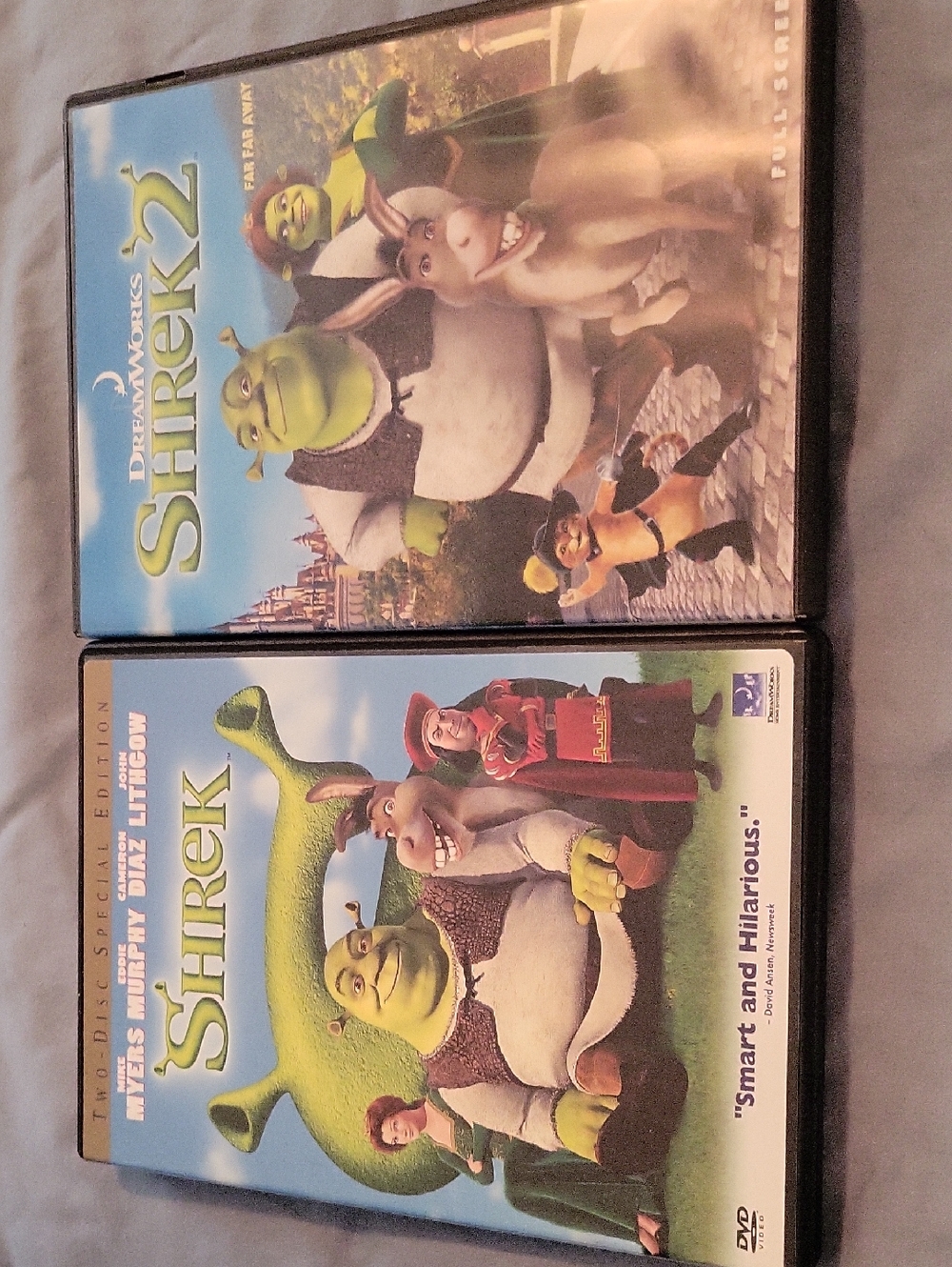 DreamWorks Shrek DVD Pair - Green & Blue Covers